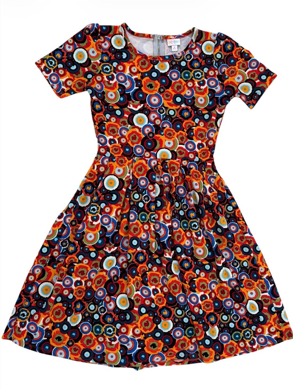 LulaRoe Mod Colorful Circle Amelia Dress Size Medium